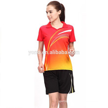 Dry fit and top quality jersey design badminton for couples, fashion custom badminton jersey